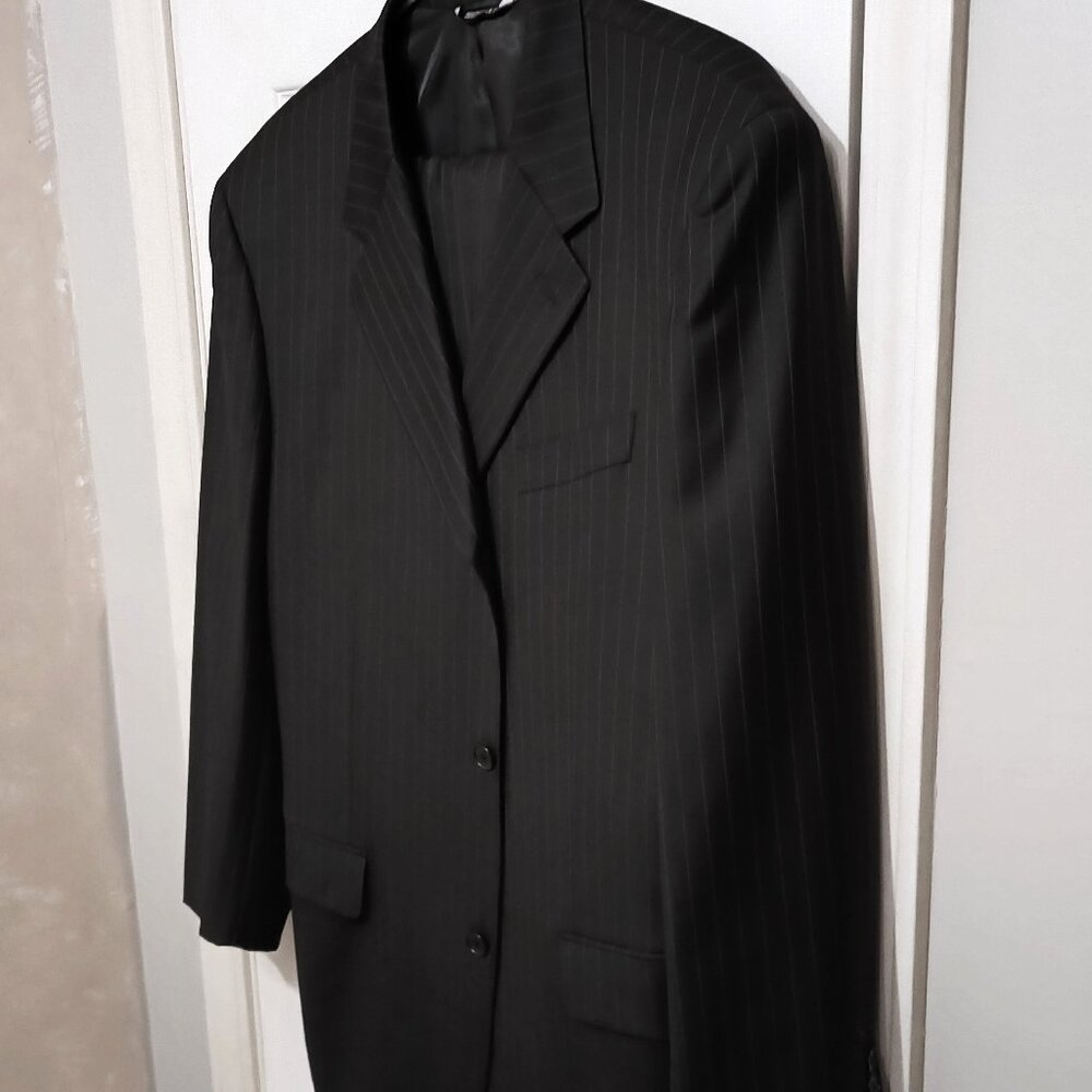 Gianni Uomo Men 2 Piece Pinstripe Deep Blue -Almost Black Suit